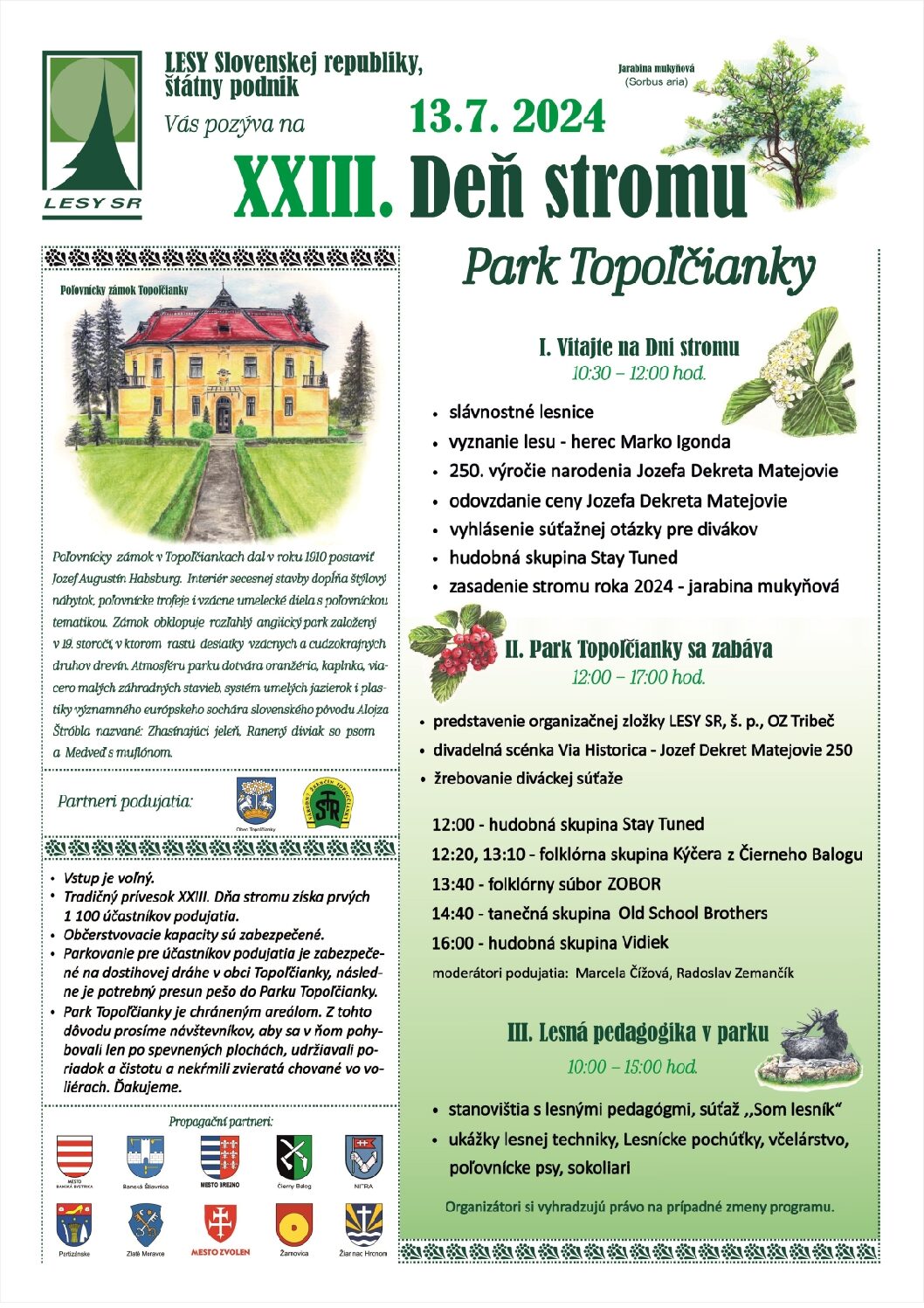 XXIII. deň stromu (park Topoľčianky, 13.7.2024)