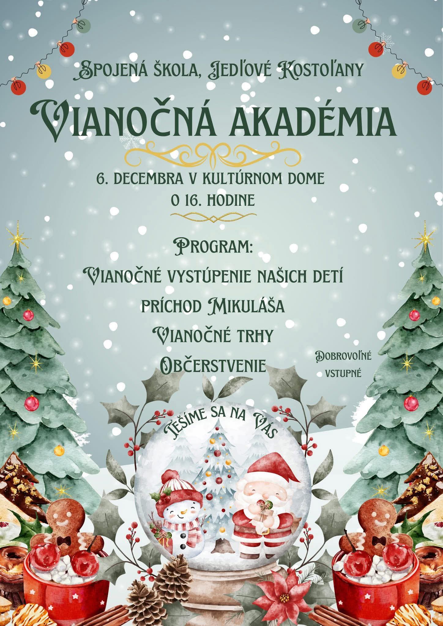 Pozvánka na Vianočnú akadémiu